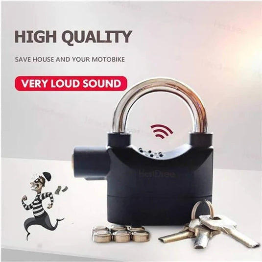 Anti-Theft Alarm Padlock – Smart Security Lock for Doors, Gates & Cabinets (Black)