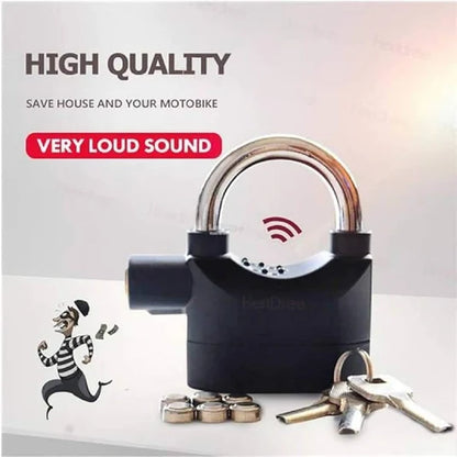 Anti-Theft Alarm Padlock – Smart Security Lock for Doors, Gates & Cabinets (Black)
