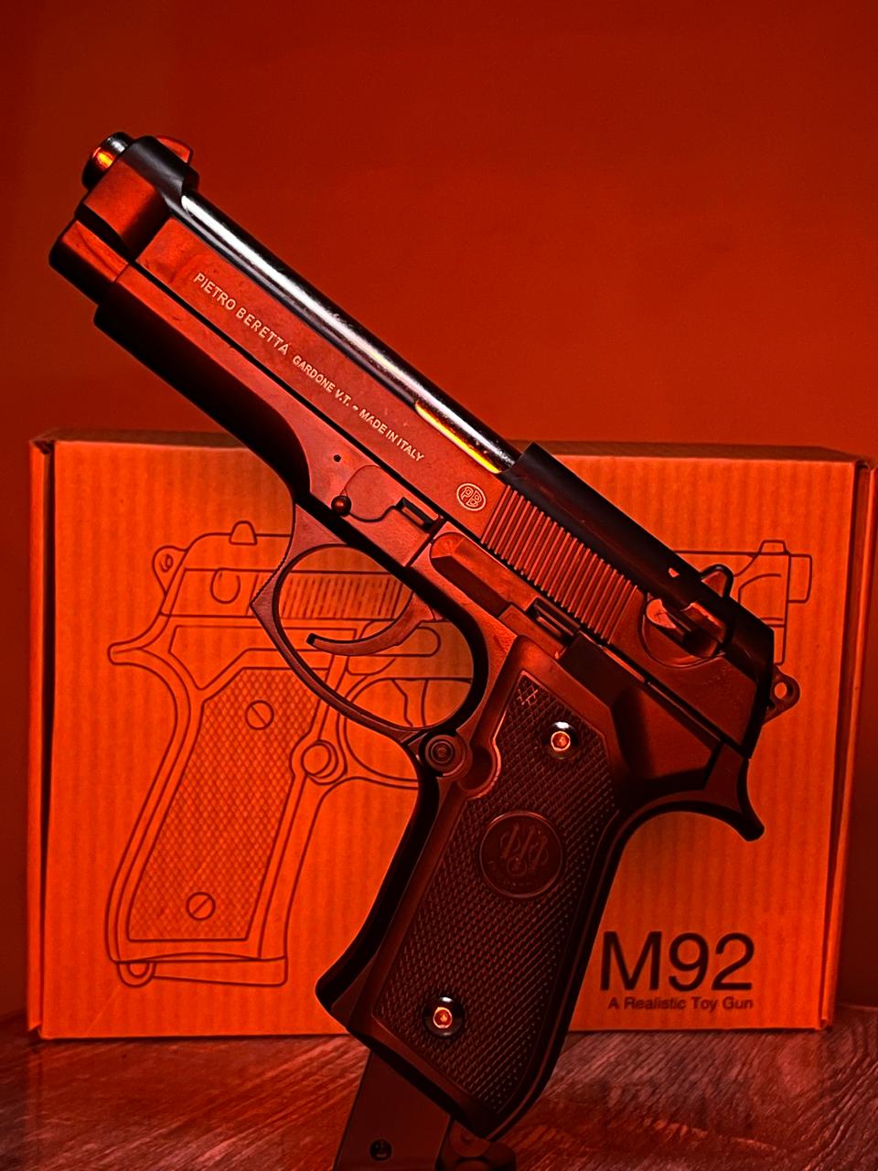 M92 Beretta Airsoft Toy Gun (Black + Silver)