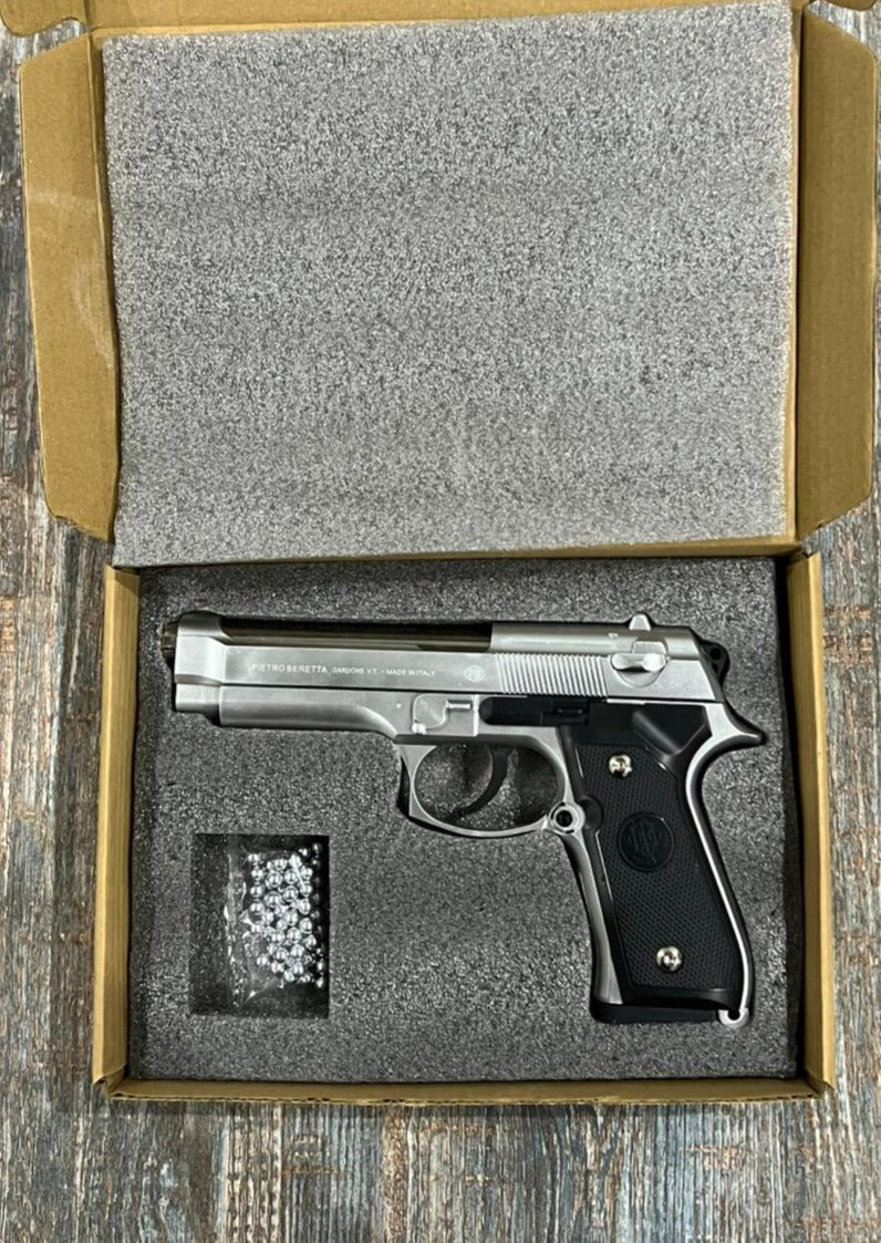 Silver M92 Beretta Airsoft Toy Gun – Realistic, Durable & Fun for Airsoft Enthusiasts
