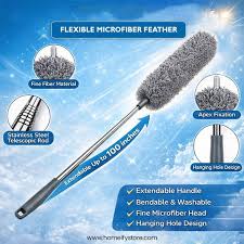 Microfiber Feather Duster Flexible Dust Cleaner with Extendable Long Handle